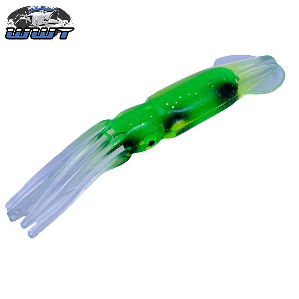 WWT Soft Plastic Hollow Clear Body Squid Lure 15cm #12