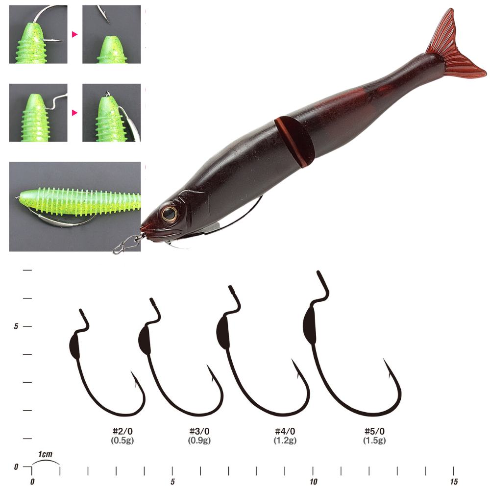 DECOY Fishing Weighted Worm Hook SWITCHER WORM 104 - Image 3
