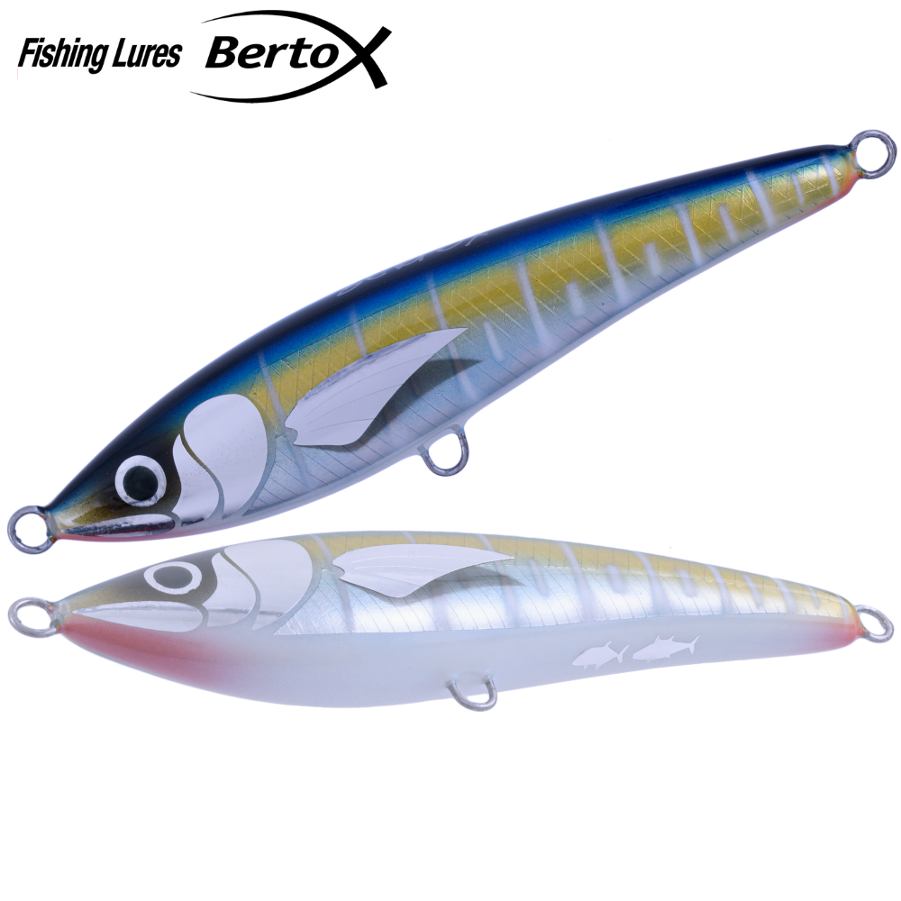 BERTOX Saltwater Handmade Wooden Sinking STICK BAIT 18cm/100g Yellowfin