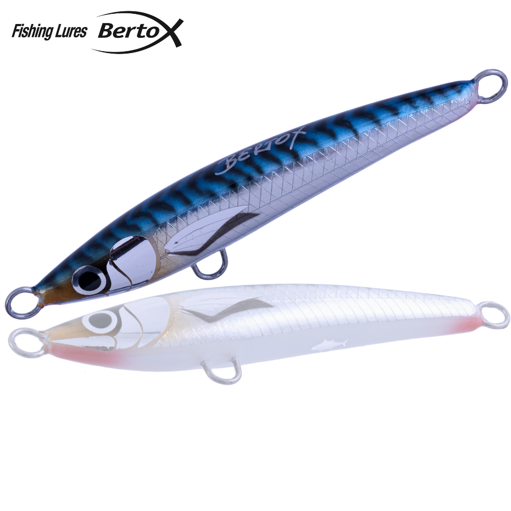 BERTOX Saltwater Handmade Wooden Sinking STICK BAIT 13.5cm/43g Blue Mack
