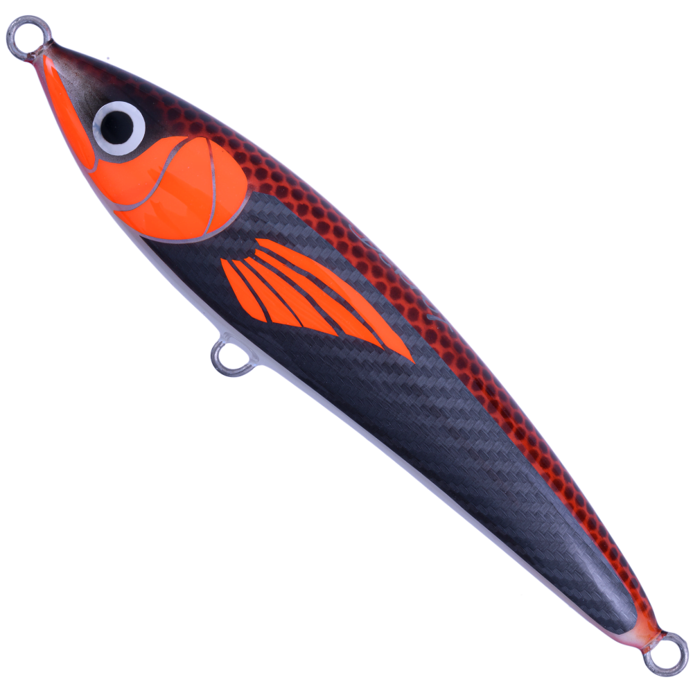 BERTOX Saltwater Handmade Wooden Floating STICK BAIT 20cm/105g Carbon Foil - Image 2