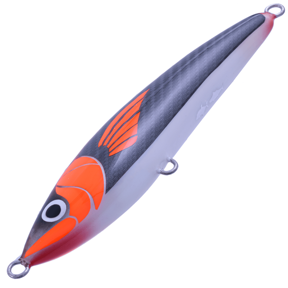 BERTOX Saltwater Handmade Wooden Floating STICK BAIT 20cm/105g Carbon Foil - Image 3