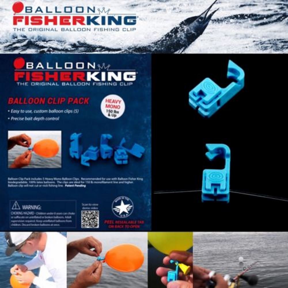 BALLOON FISHER KING SYSTEM CLIP PACK HEAVY MONO 150lb/Up