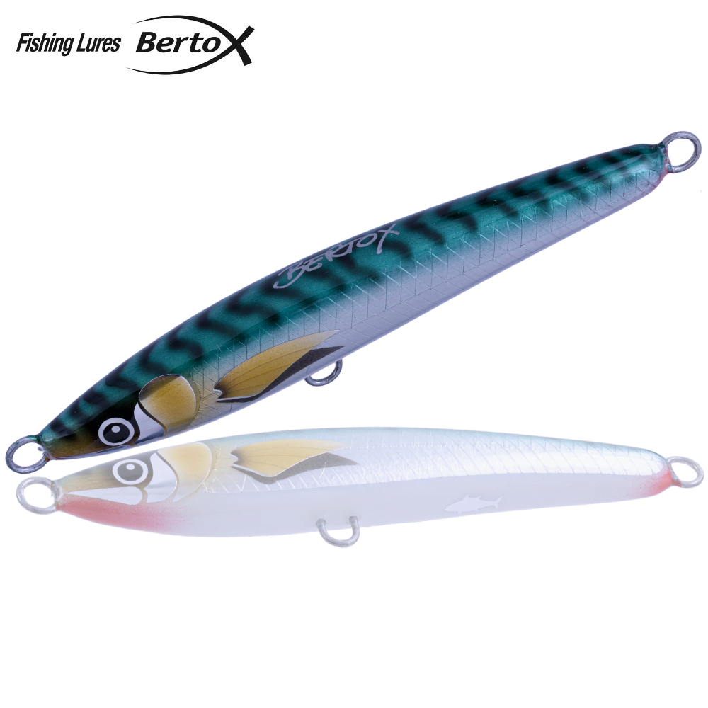 BERTOX Saltwater Handmade Wooden Sinking STICK BAIT 15cm/45g Green Mack