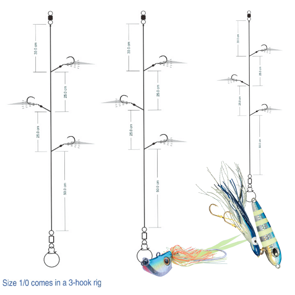 BKK Saltwater Bottom Fishing Rig HYPER FLASHER B1 Red Fang - Image 2