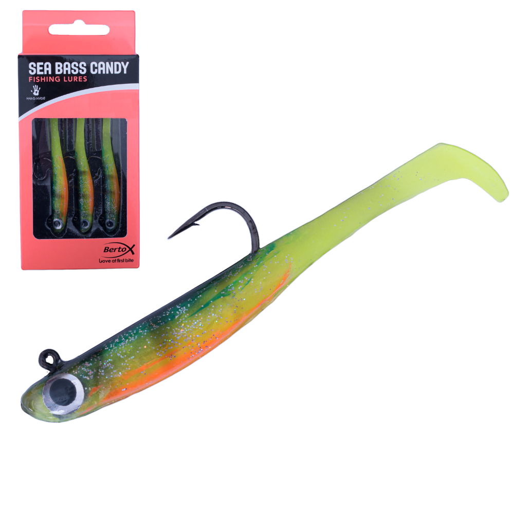 BERTOX Handmade Soft Shad Lure SEA BASS CANDY 90mm/11g #04