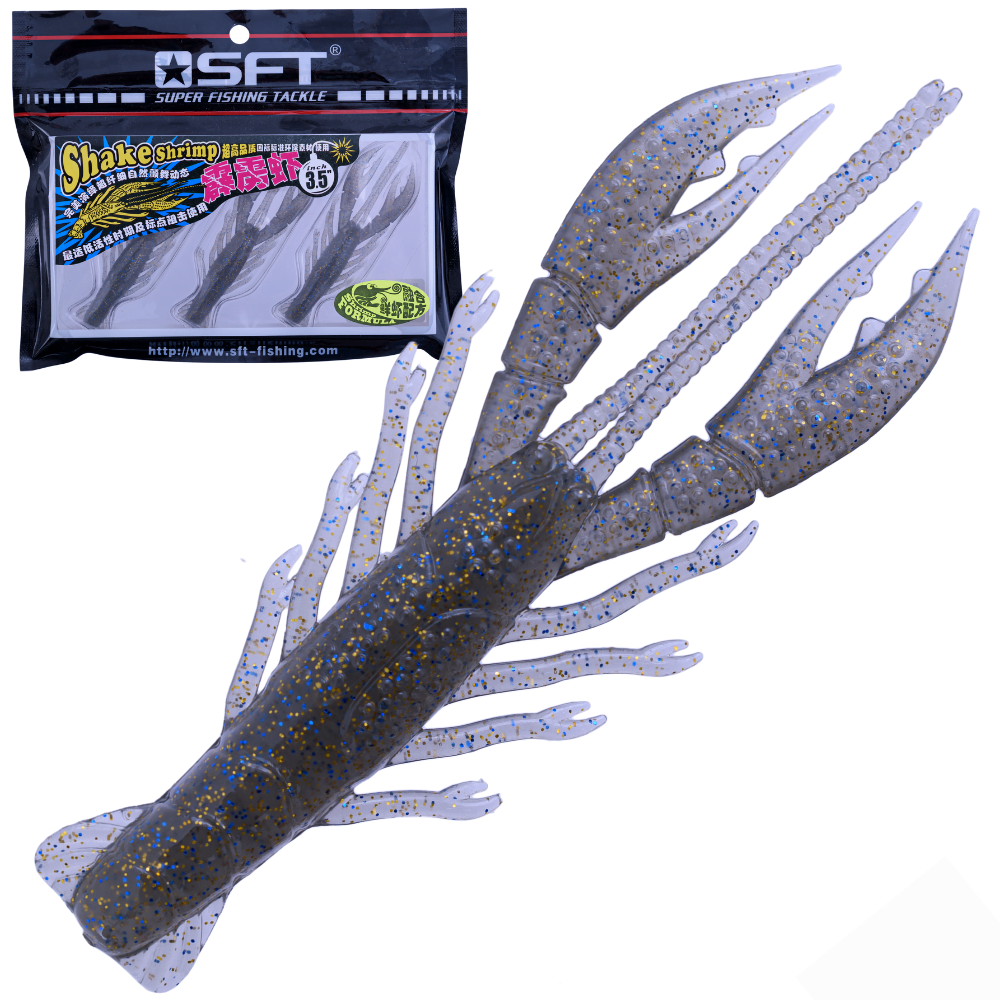SFT Bass Fishing Scented Soft Lure SHAKE SHRIMP 3.5in F-010