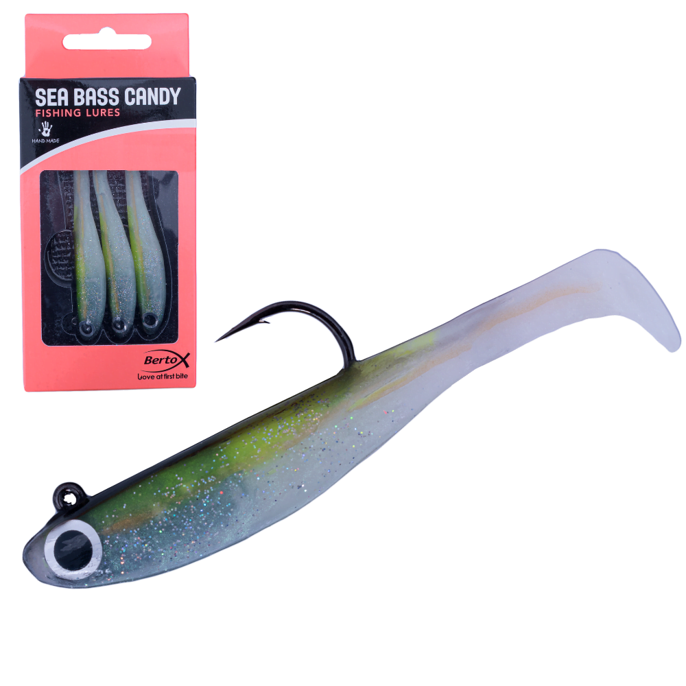 BERTOX Handmade Soft Shad Lure SEA BASS CANDY 90mm/14g #03