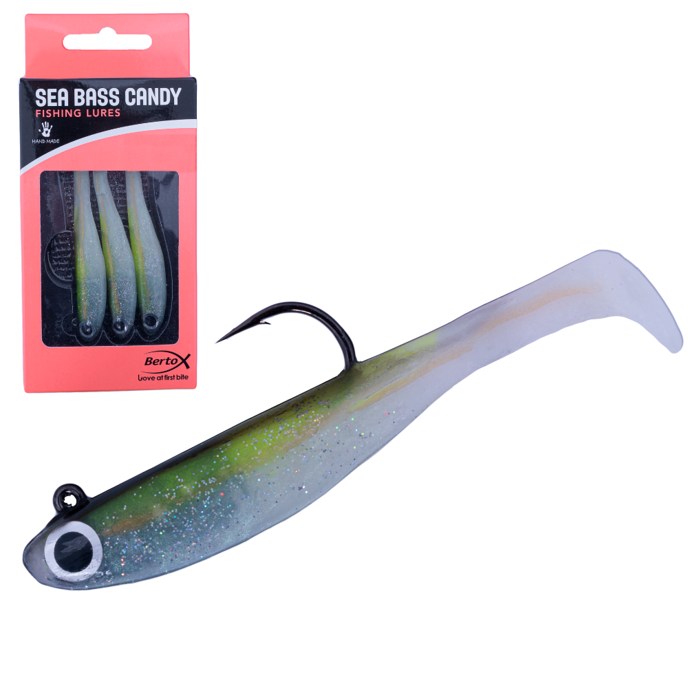 BERTOX Handmade Soft Shad Lure SEA BASS CANDY 90mm/18g #03