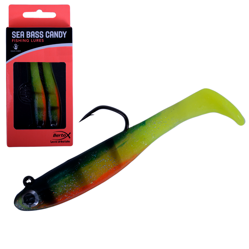 BERTOX Handmade Soft Shad Lure SEA BASS CANDY 11cm/18g #04