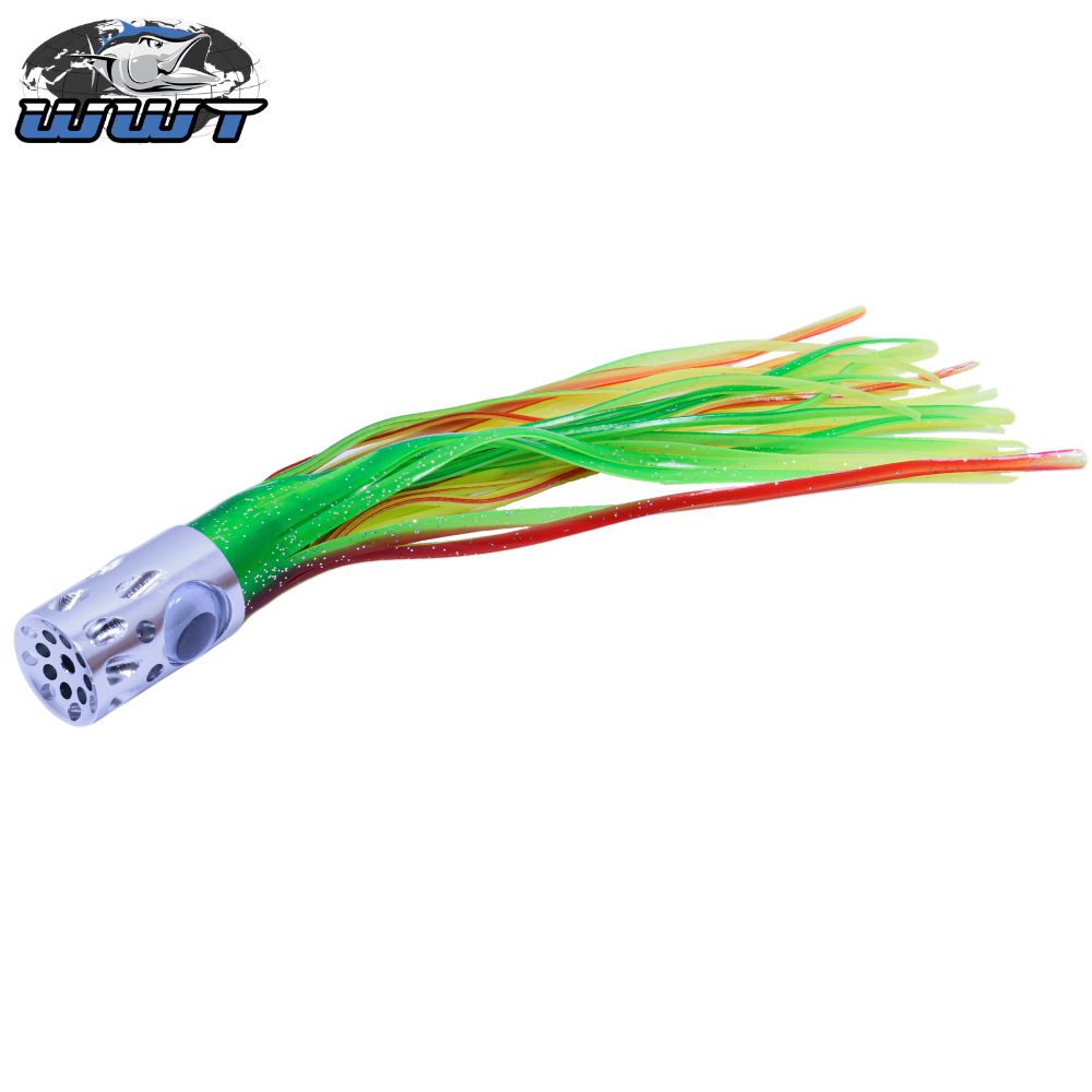 WWT Saltwater Skirted Trolling Lure GATLIN JET 10” Green/Yellow/Red
