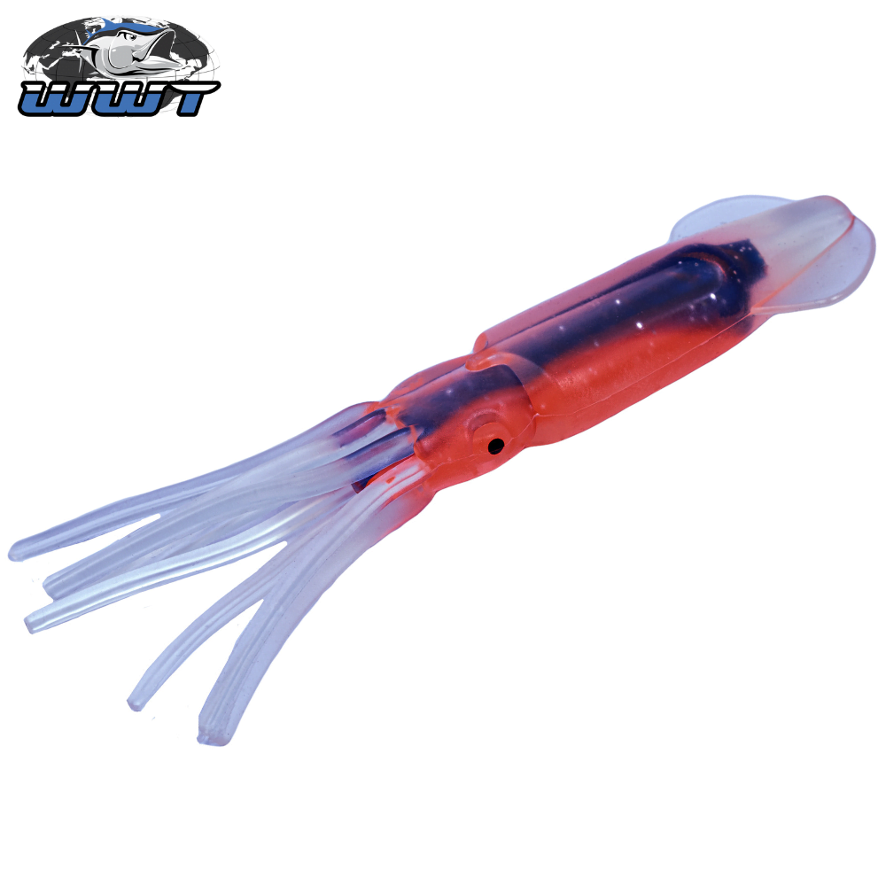 WWT Soft Plastic Hollow Clear Body Squid Lure 15cm #27