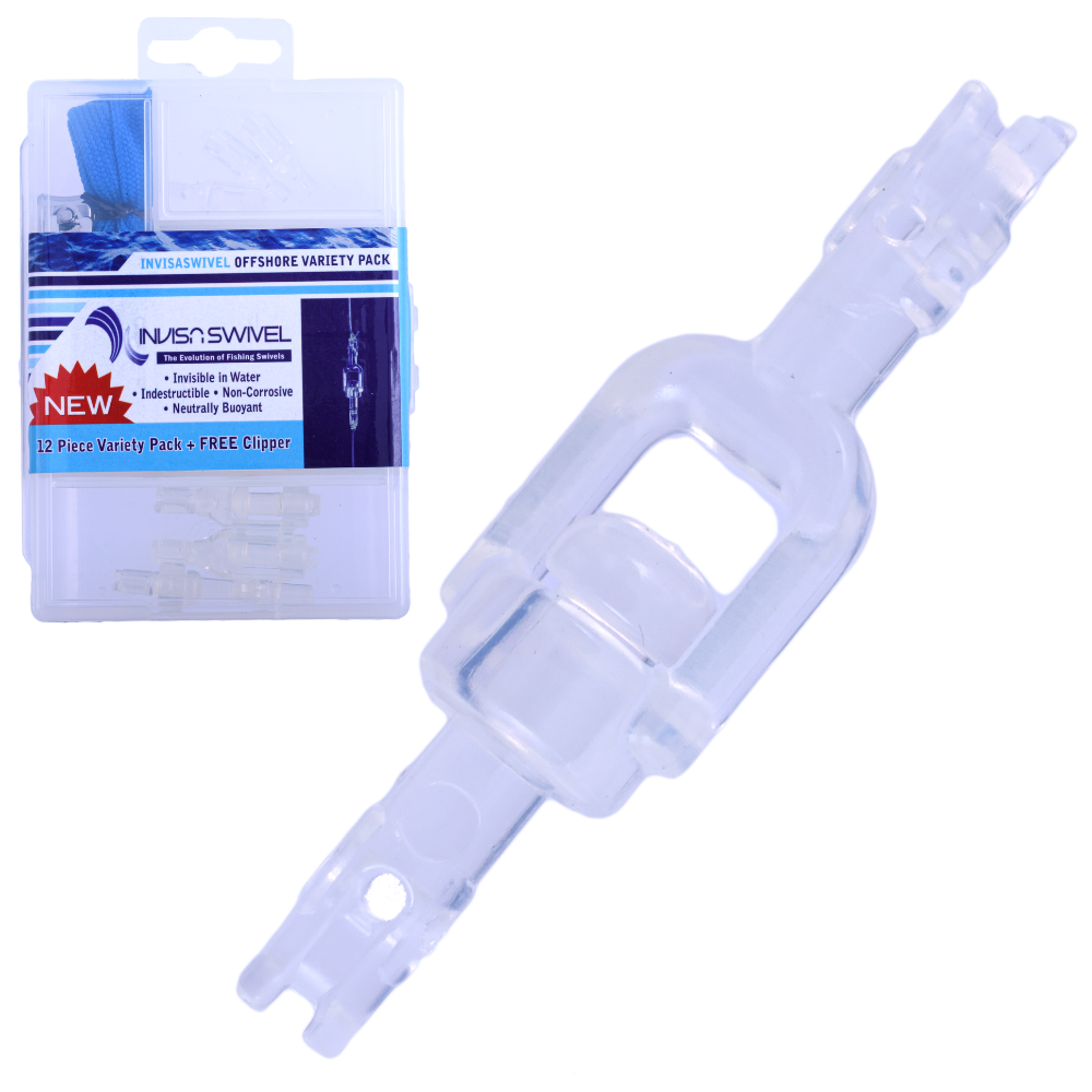 AQUATECO Fishing Fluoro-Clear Plastic Swivel INWISASWIVEL Offshore Pack