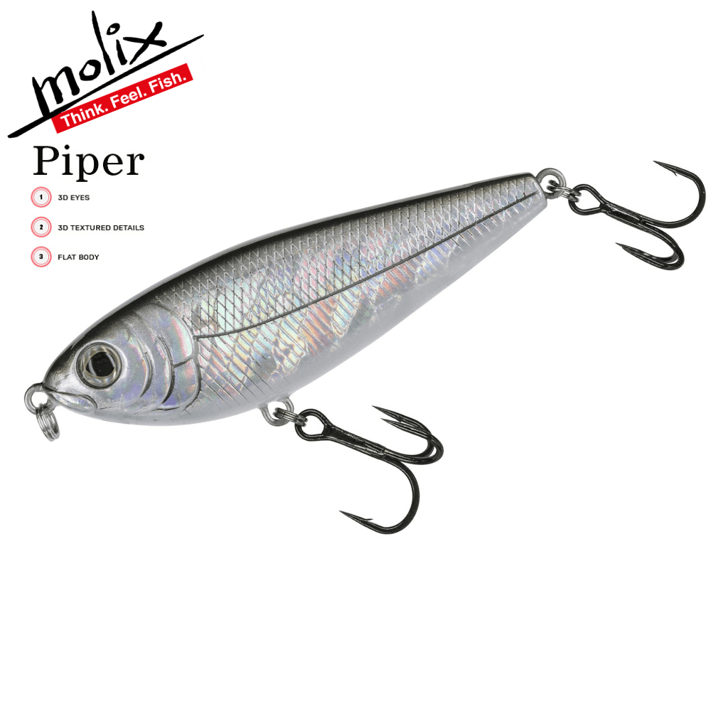 MOLIX Sinking Jerk Bait Lure PIPER 65S Silver Bait
