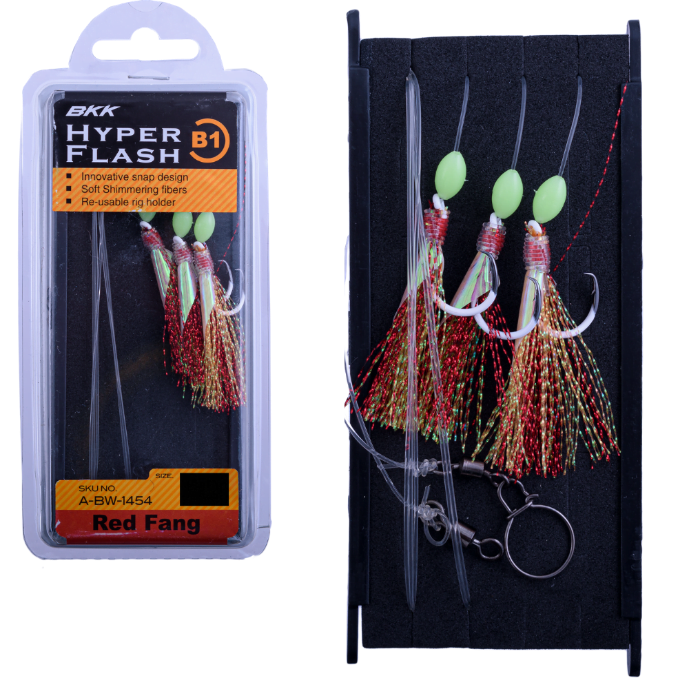 BKK Saltwater Bottom Fishing Rig HYPER FLASHER B1 Red Fang