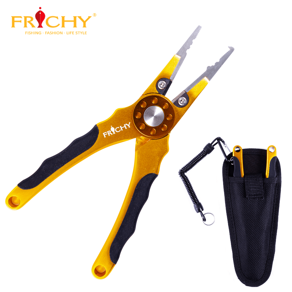 FRICHY Aluminium Anodised Multifunctional Fishing Pliers Gold/Black