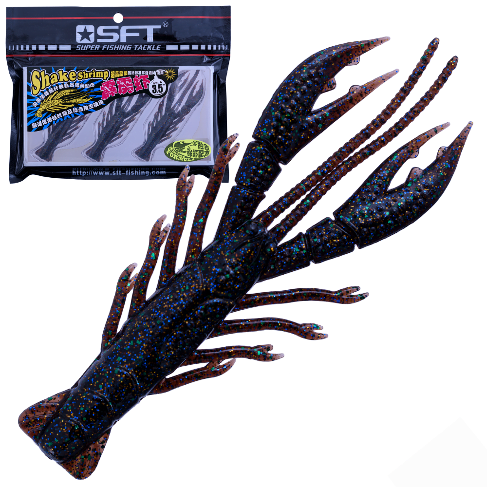 SFT Bass Fishing Scented Soft Lure SHAKE SHRIMP 3.5in F-011