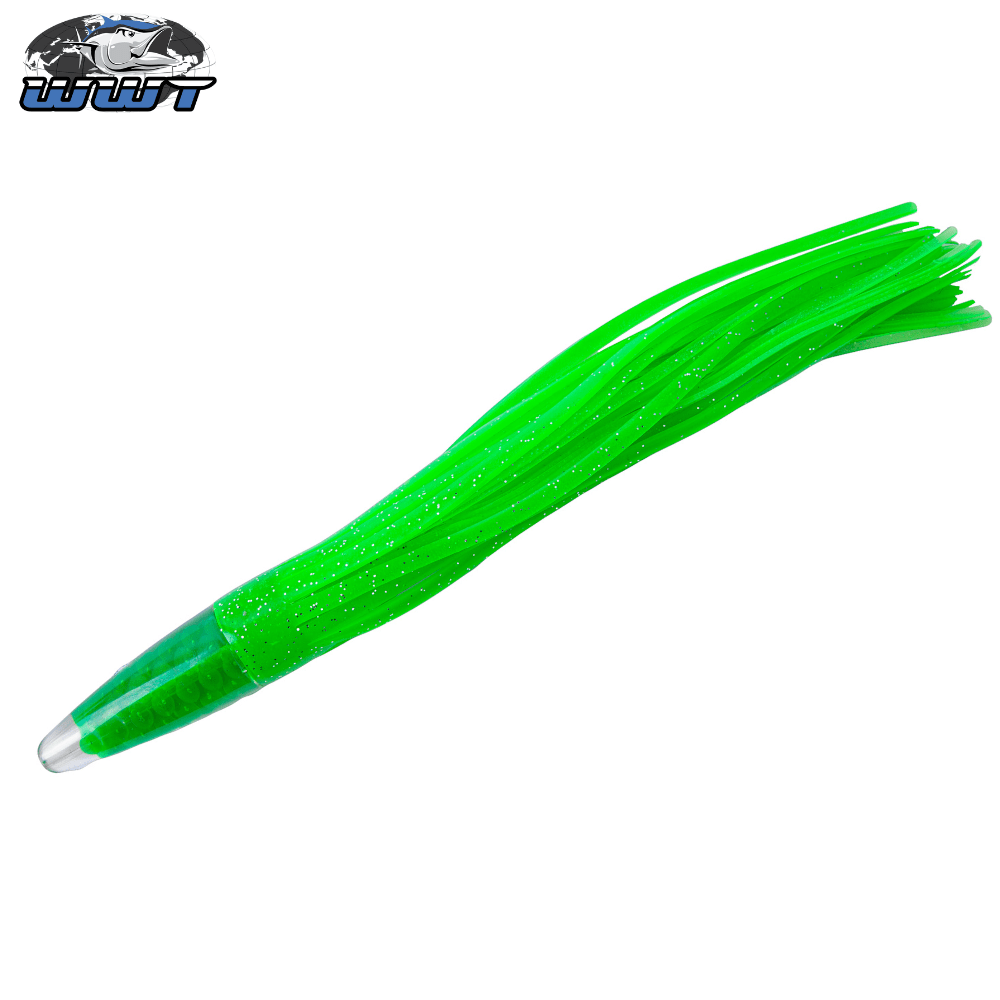 WWT Saltwater Skirted Trolling Unrigged Lure GREEN MACHINE 9”