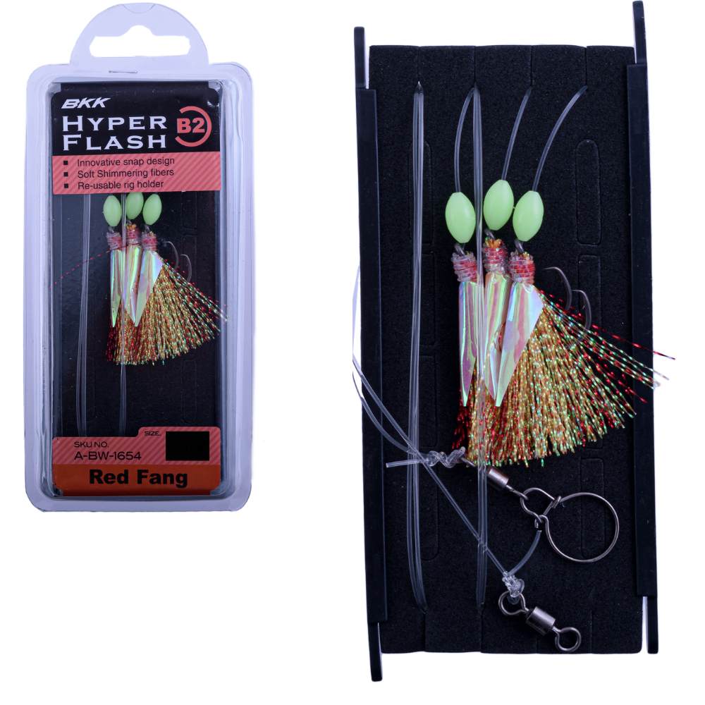 BKK Saltwater Bottom Fishing Rig HYPER FLASHER B2-1/0 Red Fang