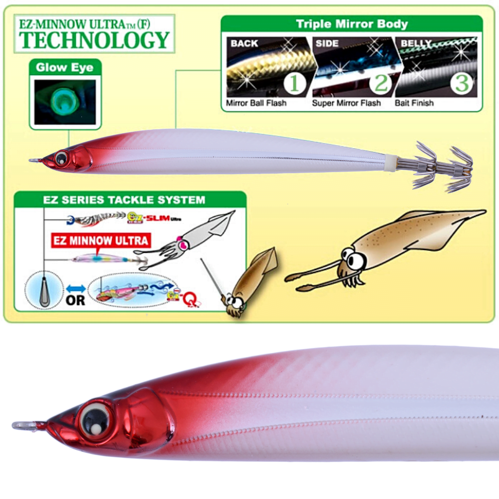 DUEL Squid Fishing Lipless Squid Jig Lure EZ-Minnow Ultra 80mm/PHRH - Image 3