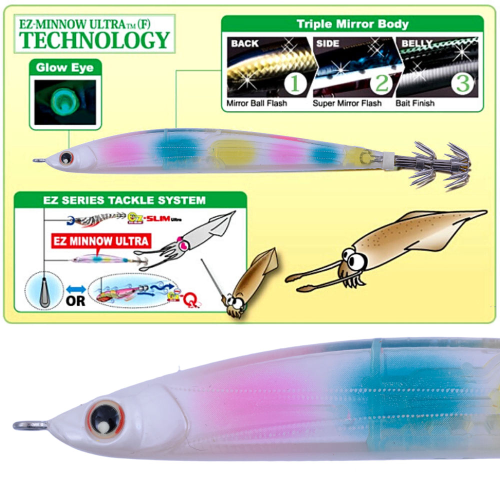 DUEL Squid Fishing Lipless Squid Jig Lure EZ-Minnow Ultra 80mm/LSCA - Image 3