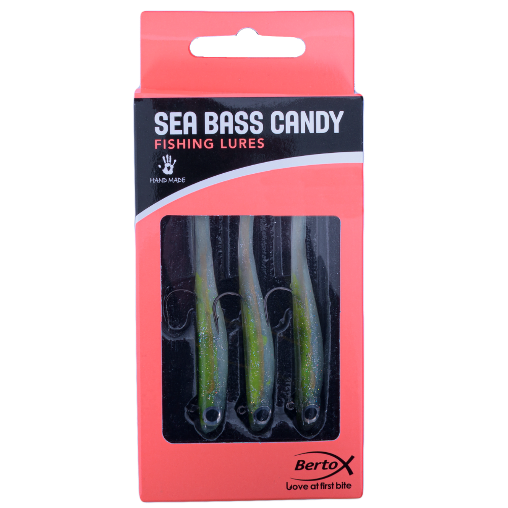 BERTOX Handmade Soft Shad Lure SEA BASS CANDY 90mm/11g #03 - Image 3