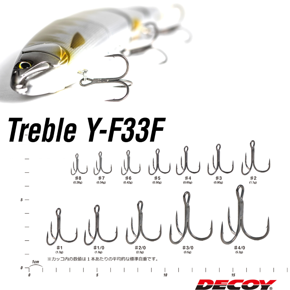 DECOY Extra Fine Light Wire Treble Hook Y-F33F - Image 3