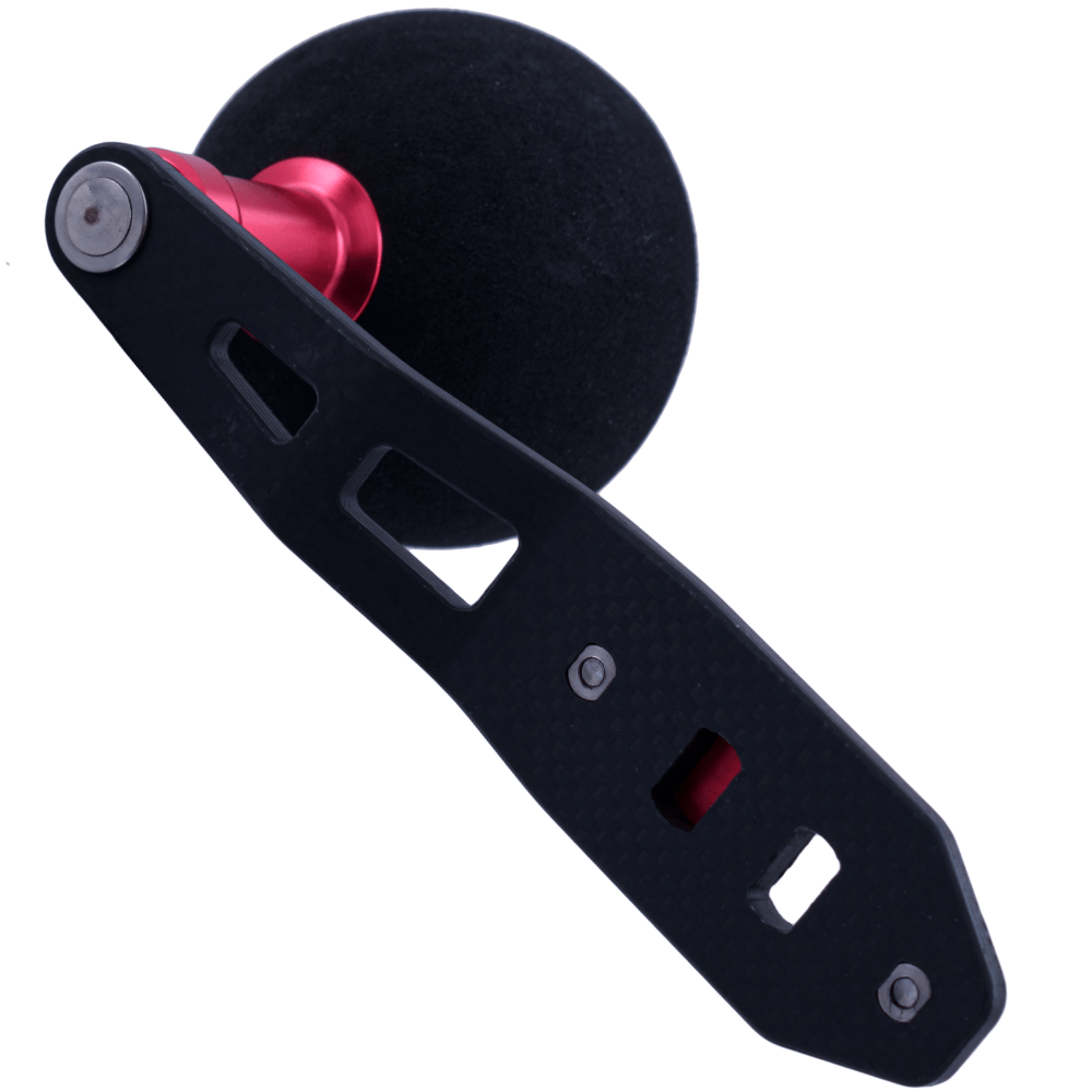 BASSZONE Fishing Baitcasting Reels Jigging Carbon POWER HANDLE Red/Black - Image 3