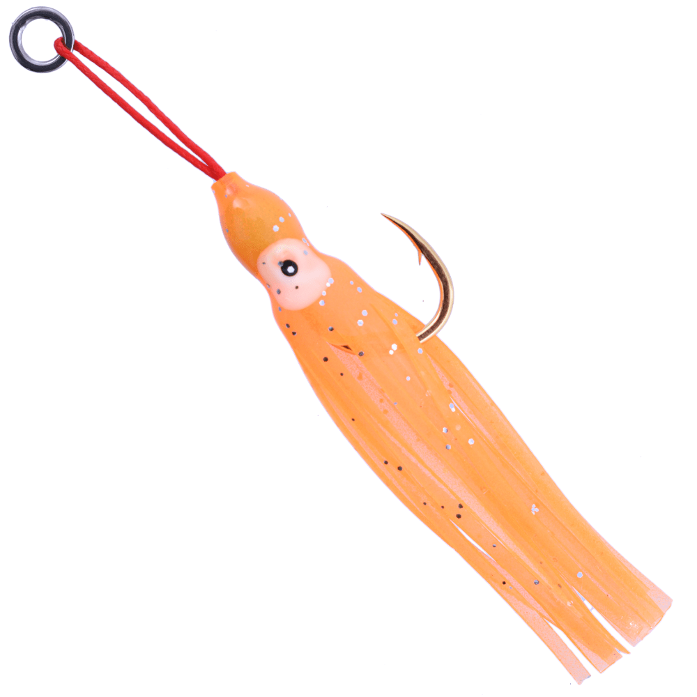 MAJOR CRAFT Saltwater Skirted Jigging Single Assist Hook JIGPARA ROCK Orange - Image 3