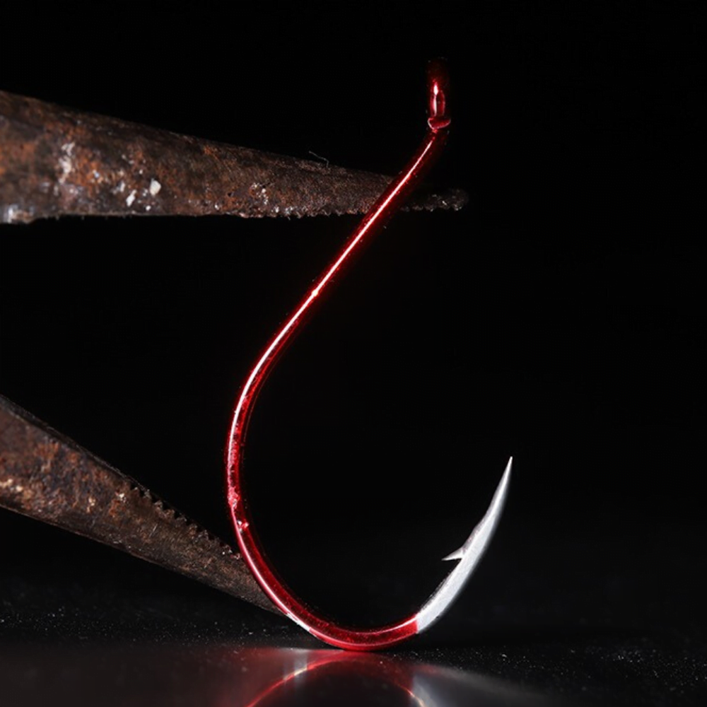 BKK Extra Strong Wire Hook Octopus Beak Red PRO PACK 50pcs - Image 4