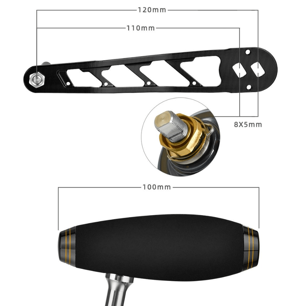 GOMEXUS Slow Jigging Reels Alu Titanium Power Handle Black/Gold - Image 5