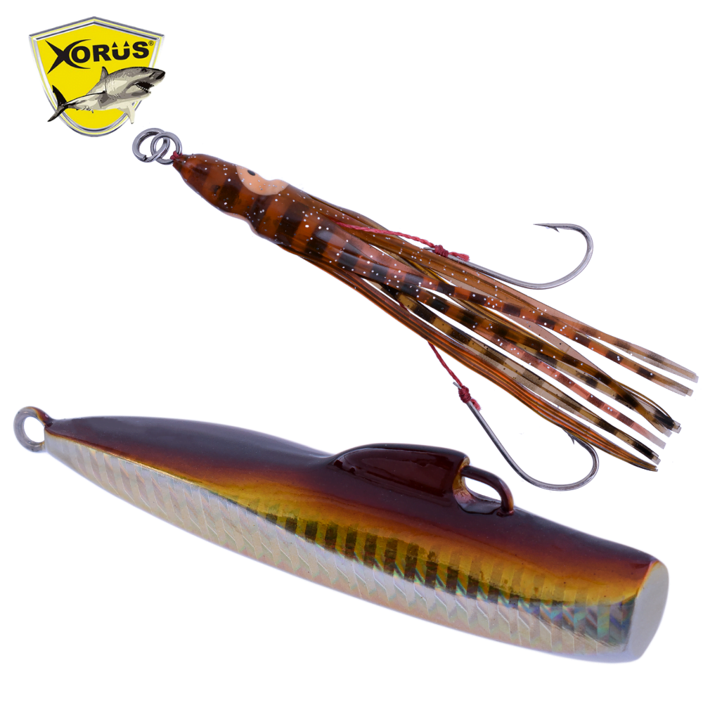 XORUS Rubber Jigging Metal Lure INCHIBITE II 90g Brown/Gold