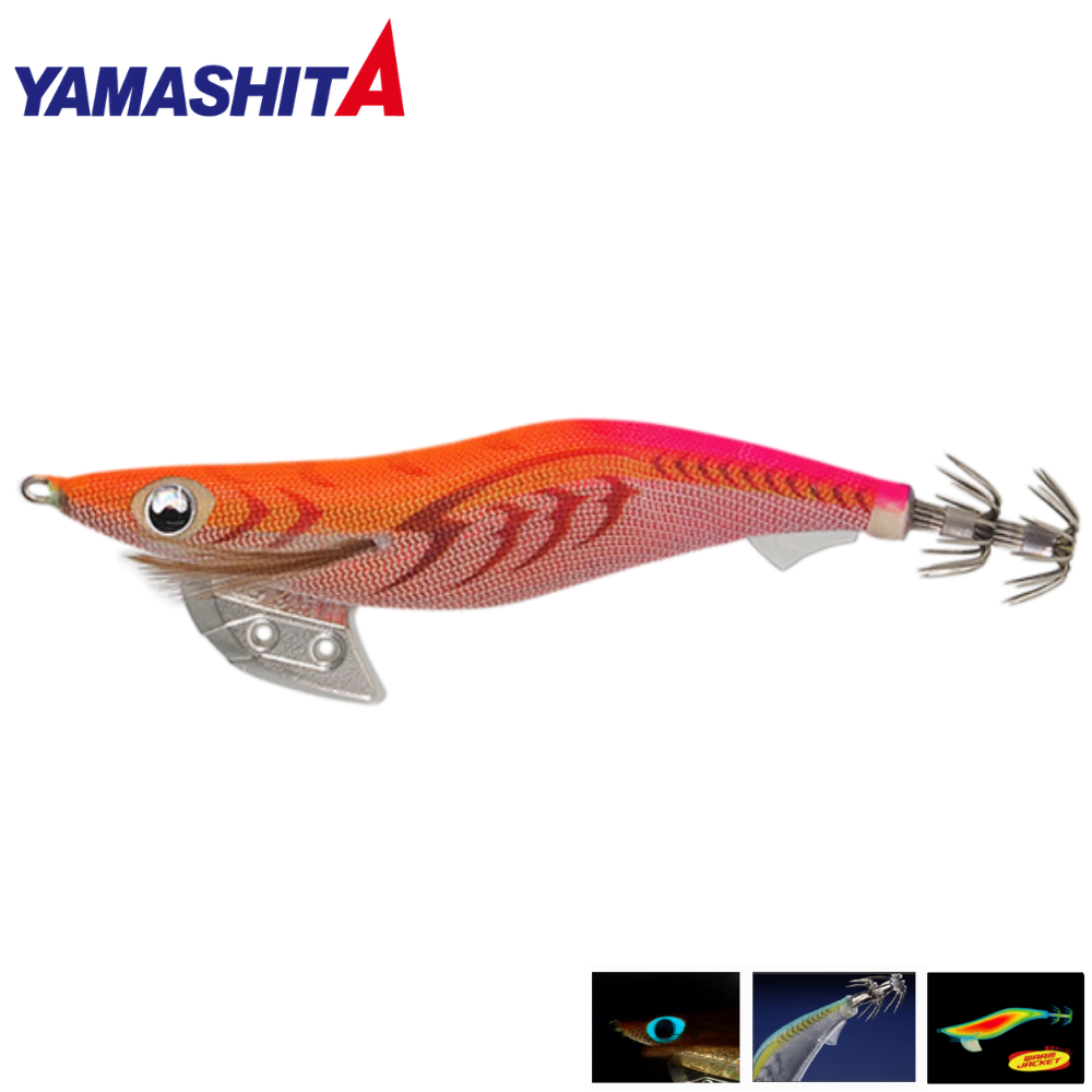 YAMASHITA Squid Fishing Warm Jacket Cloth Squid Jig Lure EGI-OH K 2.5 04 Red
