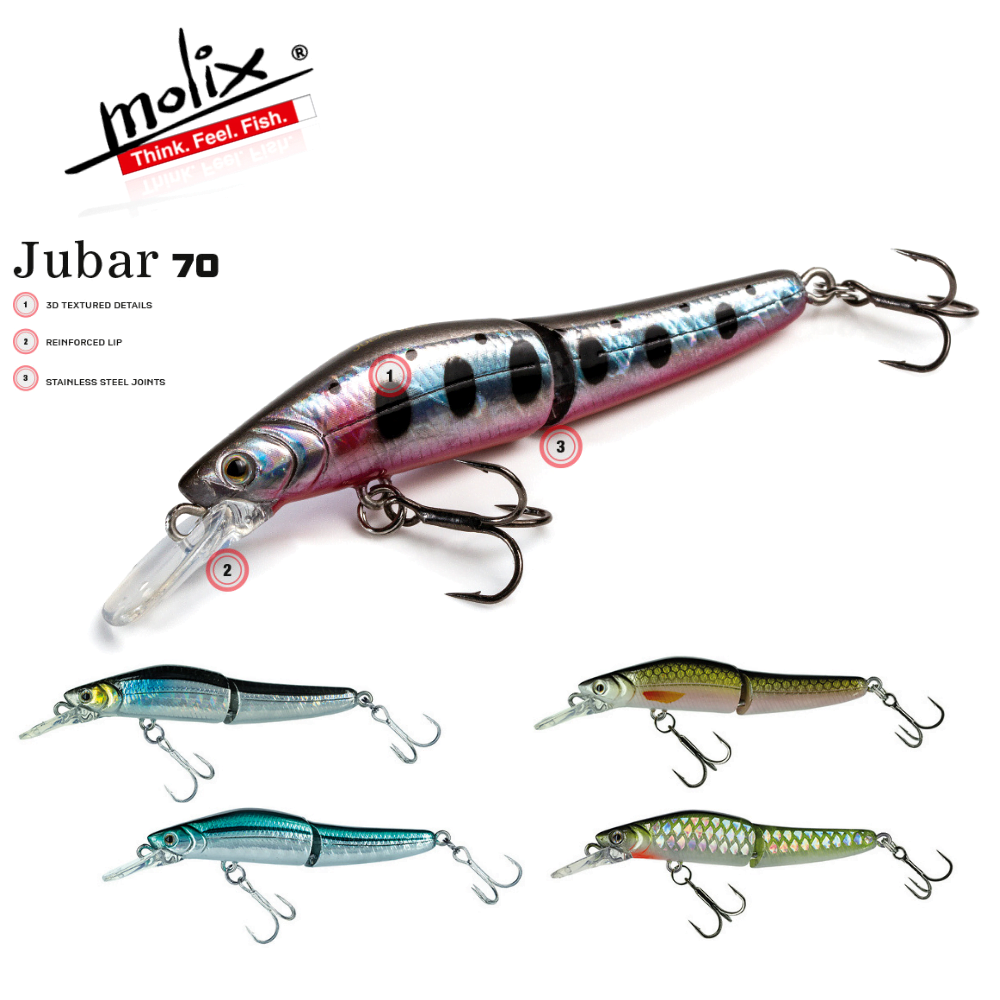 MOLIX Slow Sinking Jointed Jerkbait Lure Jubar 70