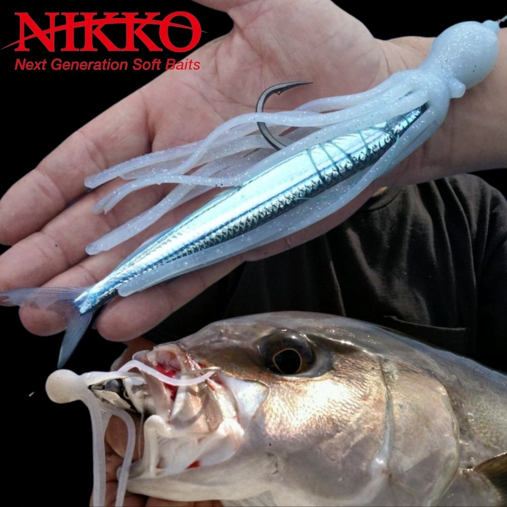 NIKKO KASEI Scented Soft Bait Skirt Lure OCTOPUS 8inch/200mm Blue Moonlight - Image 4