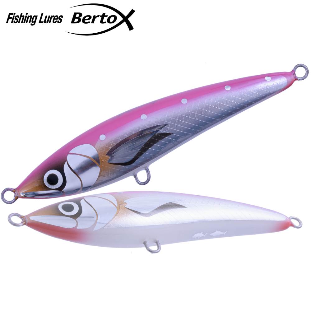 BERTOX Saltwater Handmade Wooden Floating STICK BAIT 20cm/105g Pink Sardine