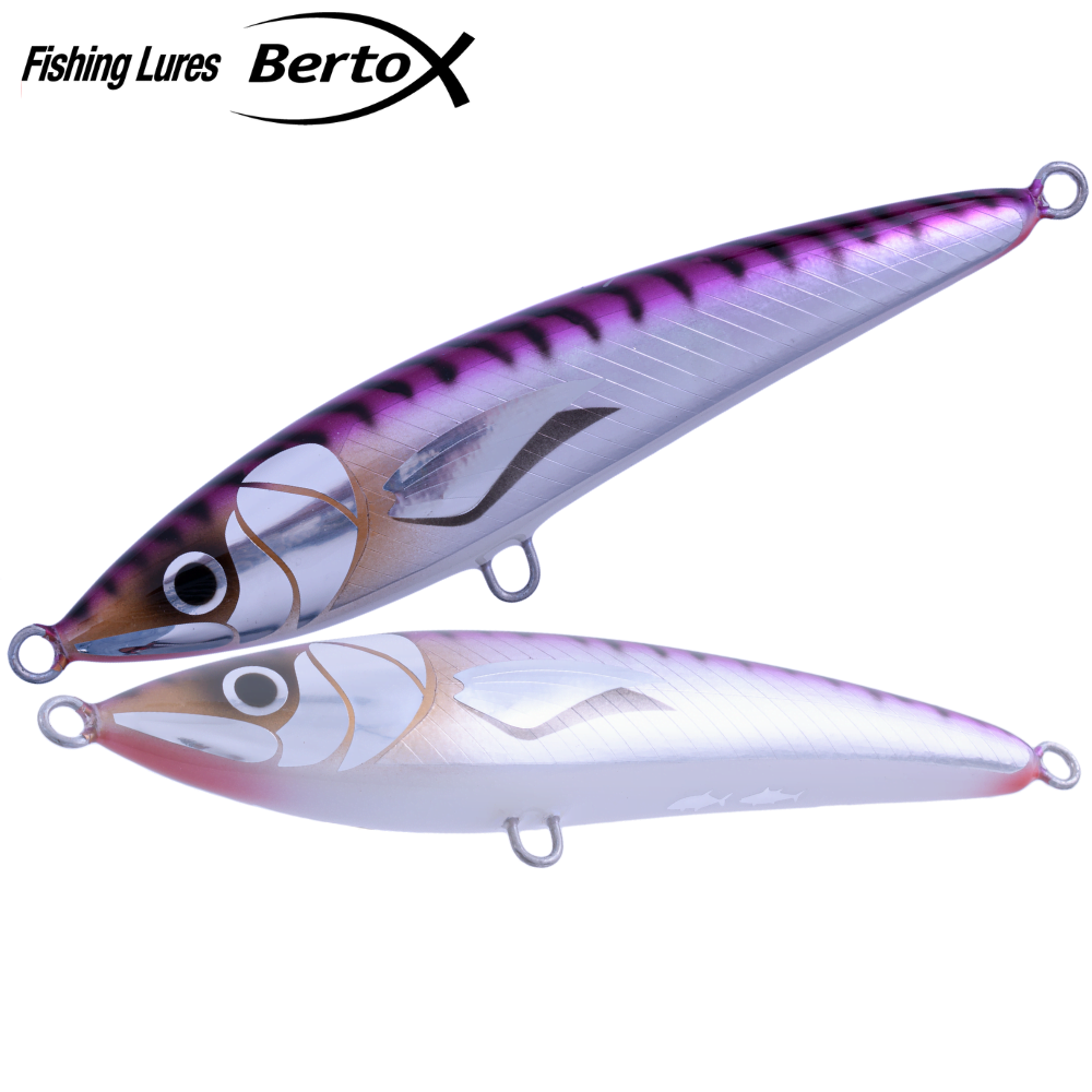 BERTOX Saltwater Handmade Wooden Floating STICK BAIT 20cm/105g Purple Mack
