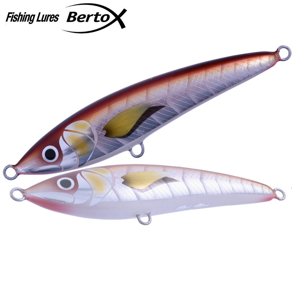BERTOX Saltwater Handmade Wooden Floating STICK BAIT 20cm/105g Red Fish