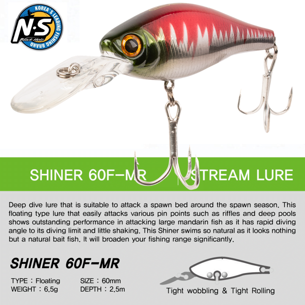 NS BLACK HOLE Jerkbait Minnow Floating Lure SSO BAIT SHINER 60F - Image 2