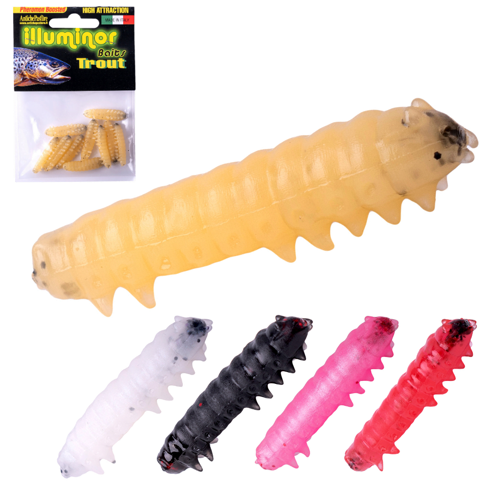 ANTICHE PASTURE Trout Fishing Scented Silicone Bait SILK WORM