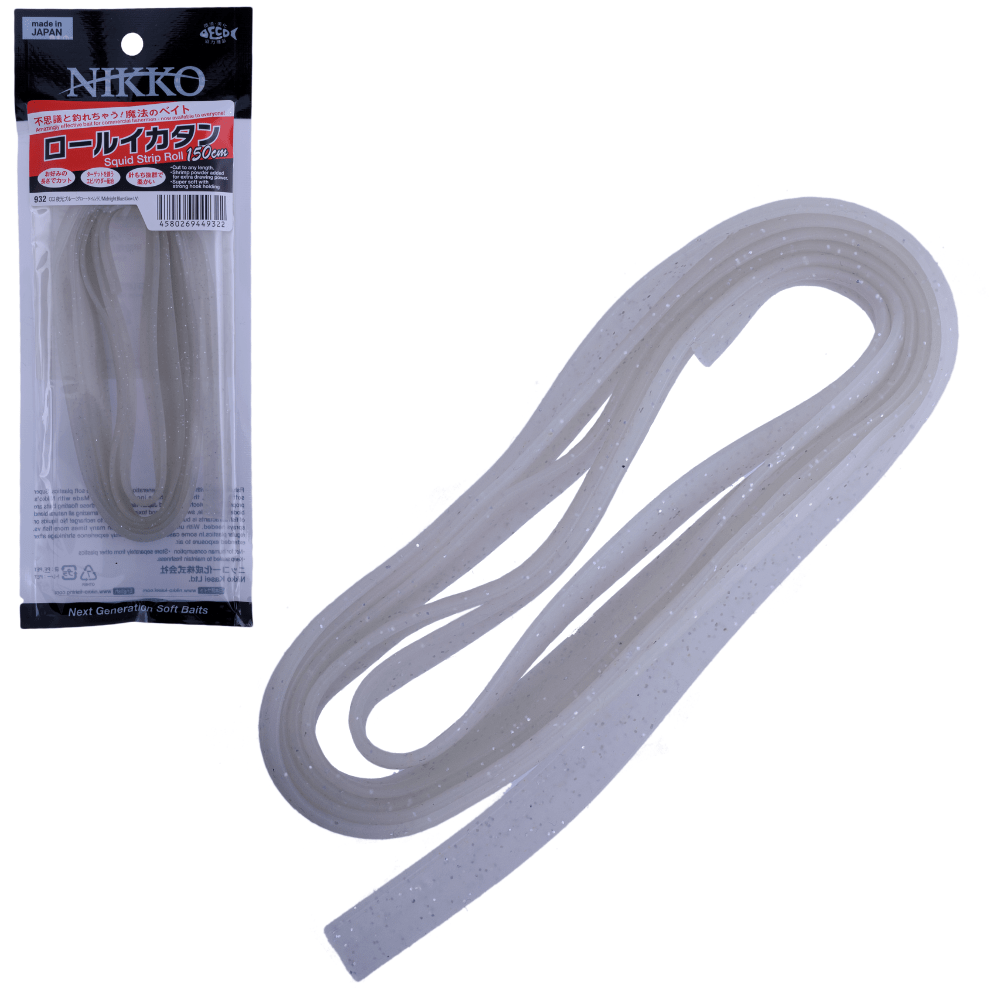 NIKKO Scented Soft Bait Lure Squid Strip Rolls 150cm Midnight Blue UV