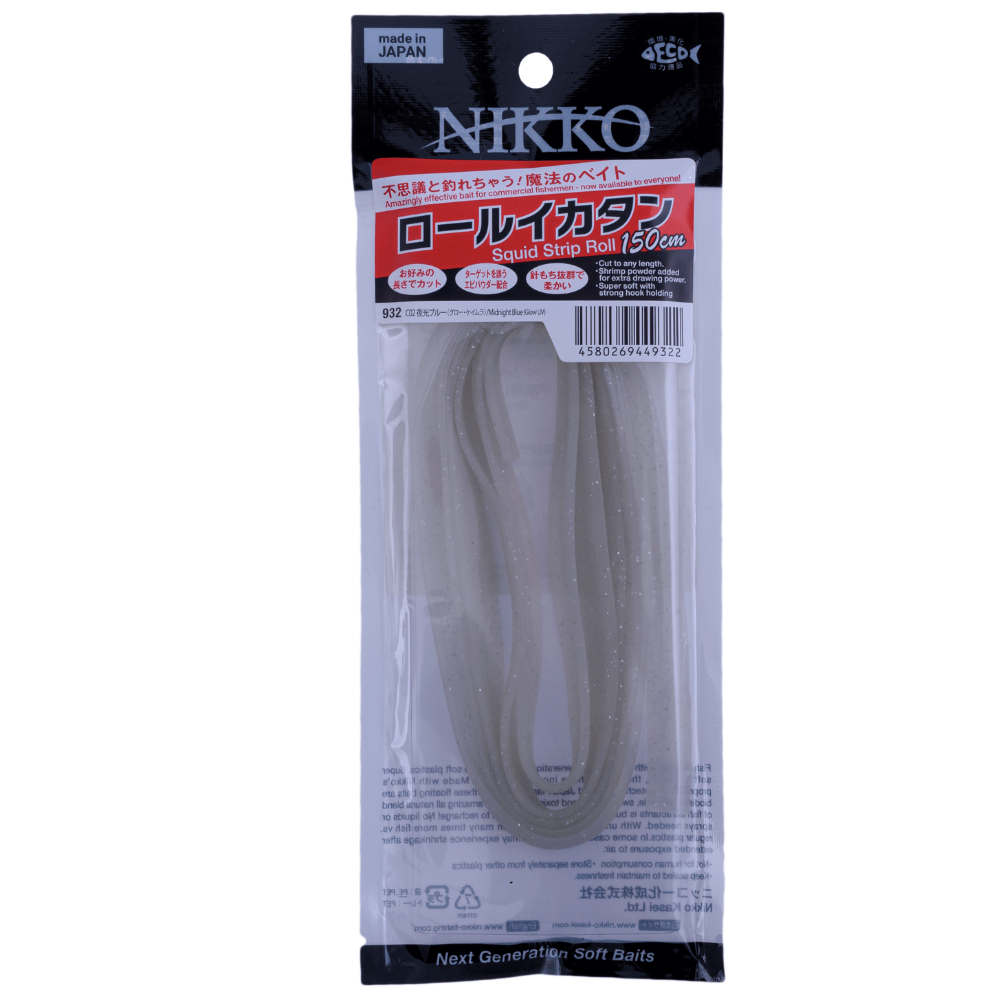 NIKKO Scented Soft Bait Lure Squid Strip Rolls 150cm Midnight Blue UV - Image 3