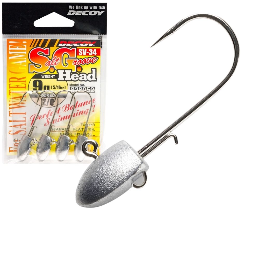 DECOY Fishing Stinger Hook Jig Head Salt Groove SV-34