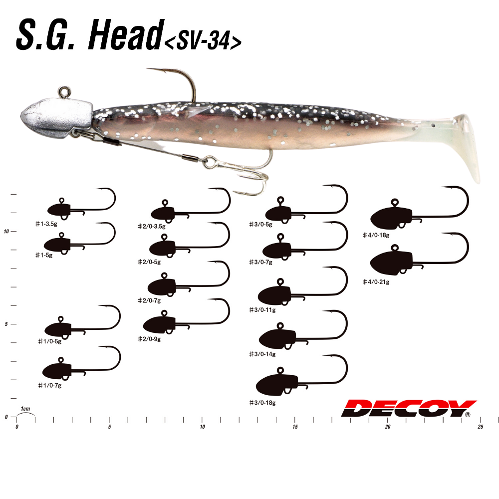 DECOY Fishing Stinger Hook Jig Head Salt Groove SV-34 - Image 3
