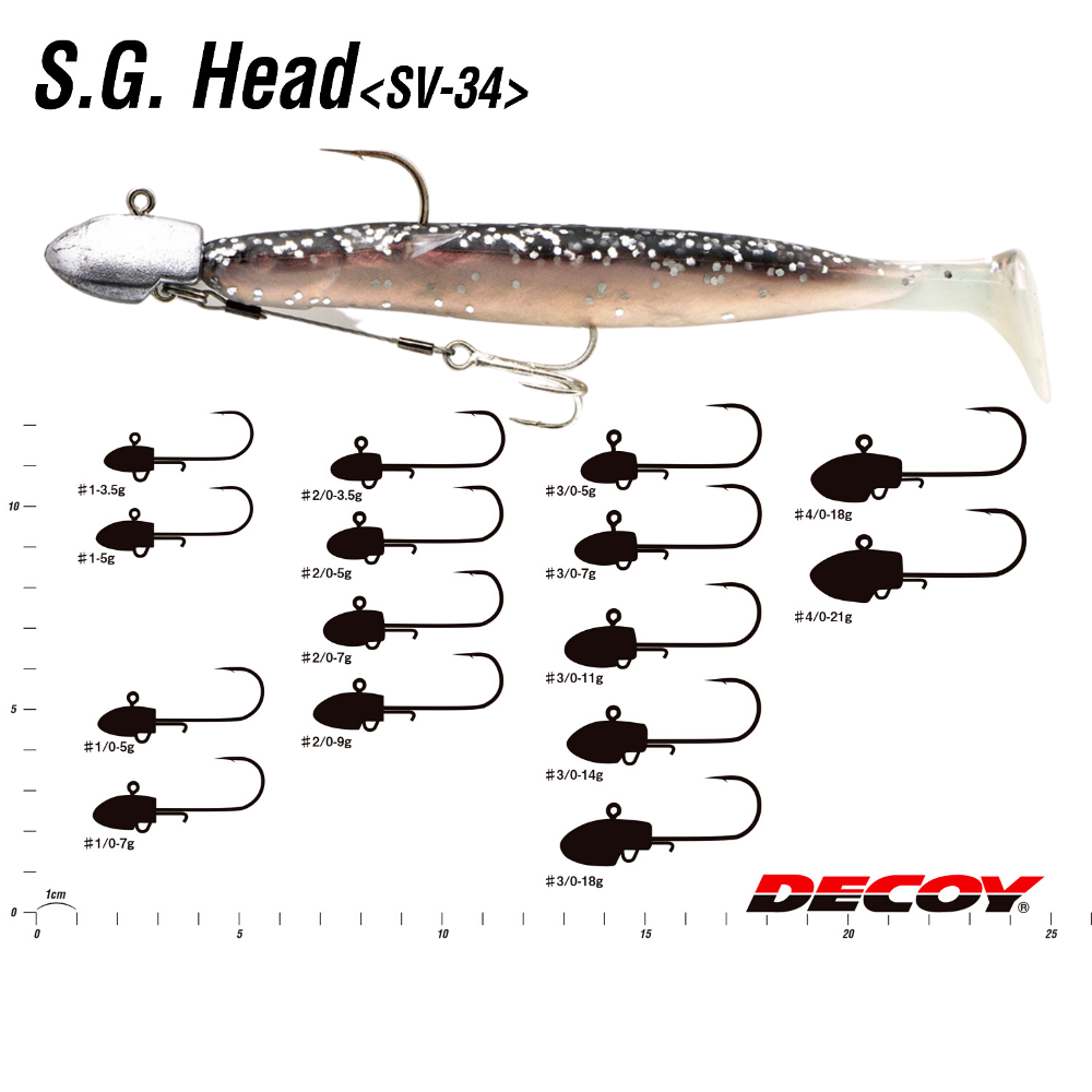 Decoy SV-34 Jig Head Salt Groove S.G Head Size 3/0 18 grams 6431 