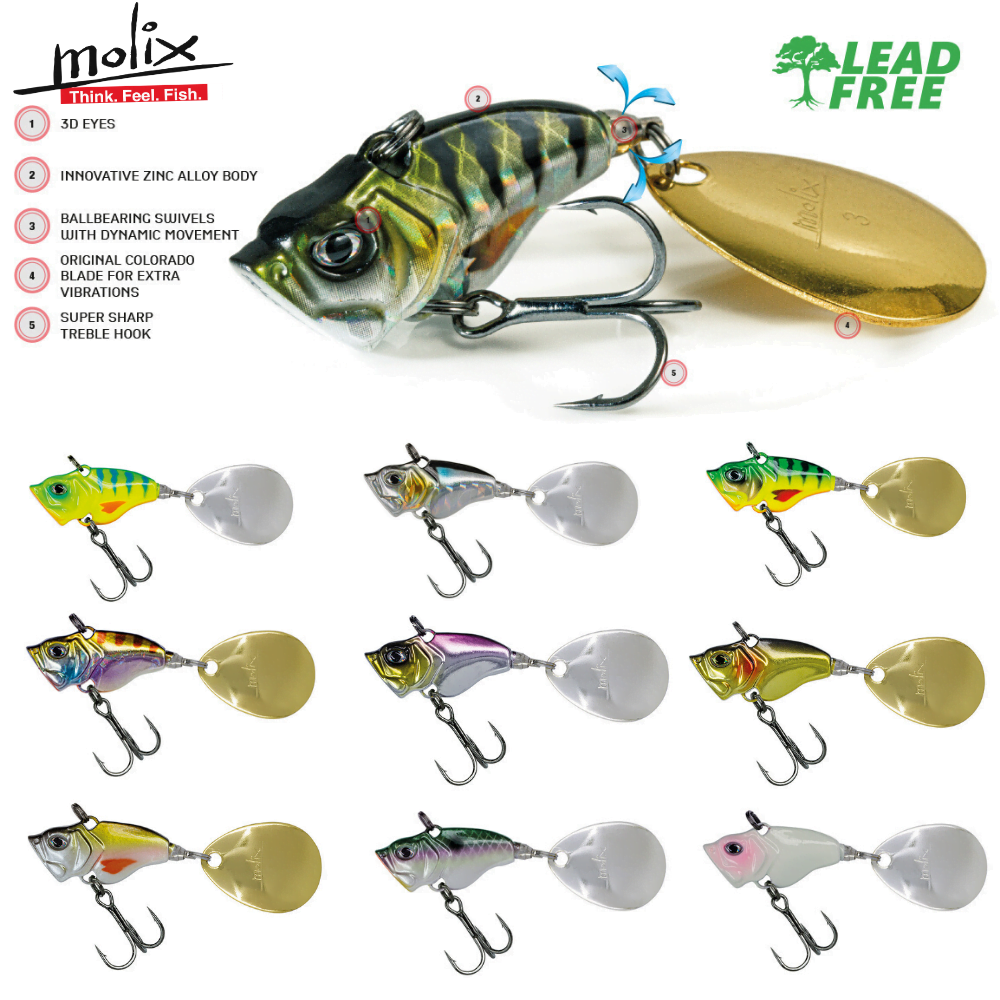 MOLIX UL Fishing Blade Bait Lure Trago Spin Tail 21g
