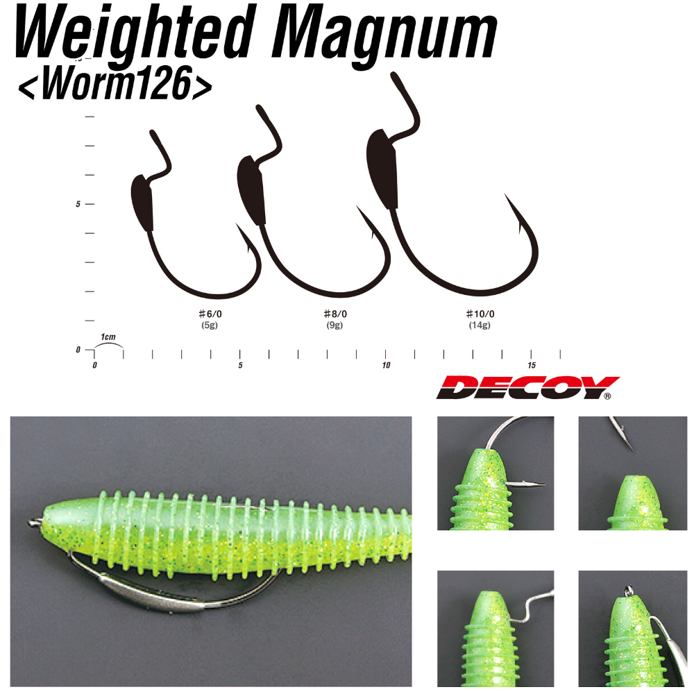 DECOY Fishing Weighted Magnum Hook WORM 126 - Image 3
