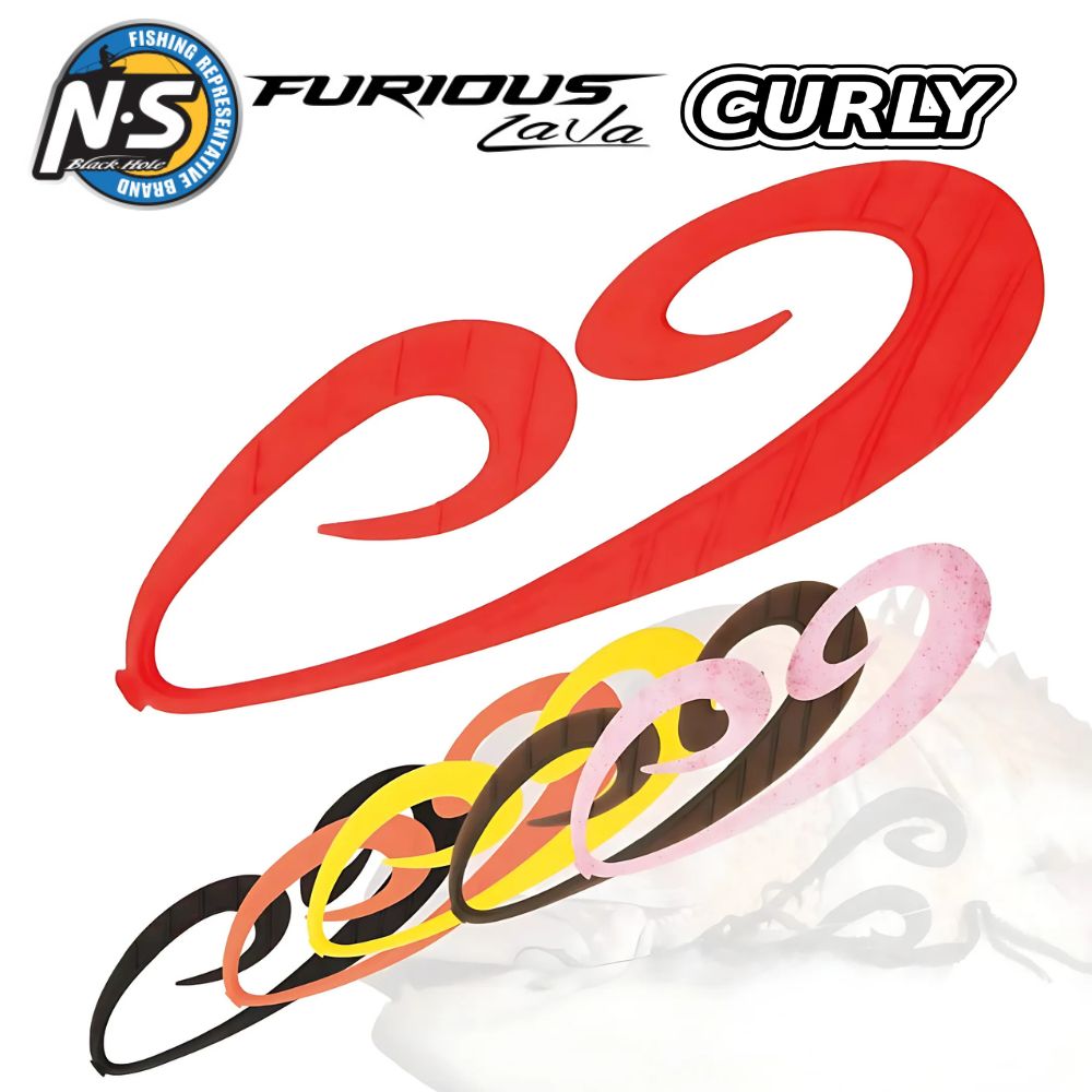 NS BLACK HOLE Rubber Jigging Strike-Enticer Lure Assist FURIOUS LAVA CURLY