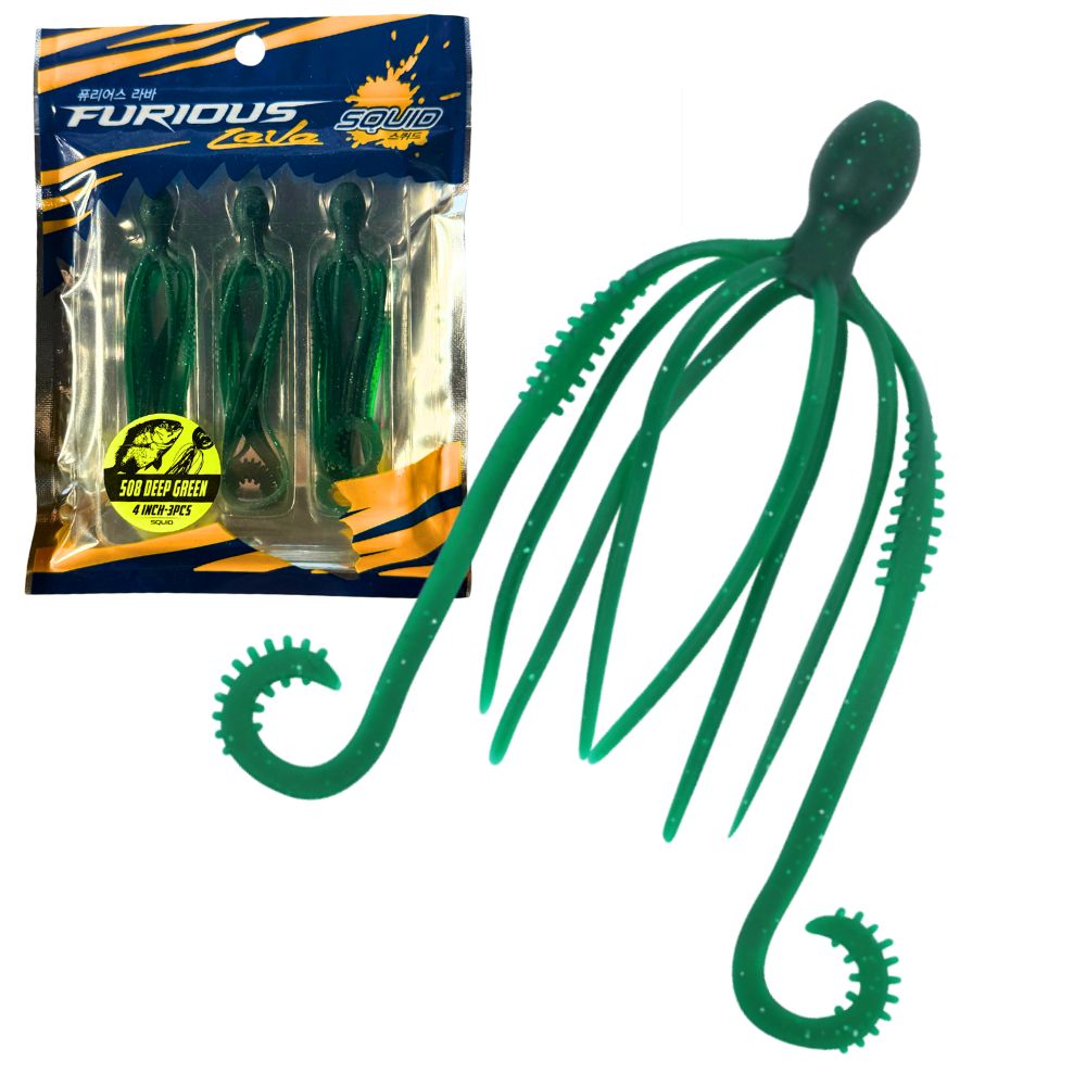 NS BLACK HOLE Rubber Jigging Soft Bait Lure FURIOUS LAVA SQUID 4inch/3pcs - Image 13