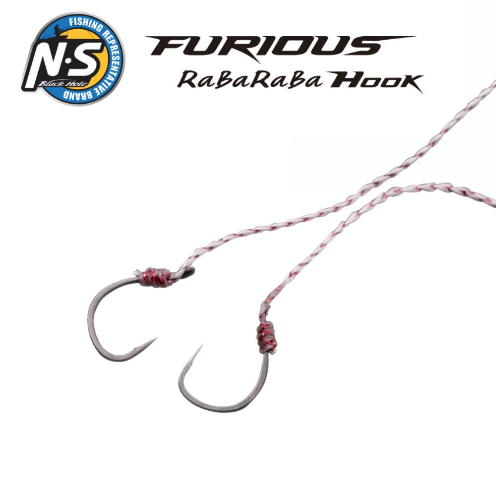 NS BLACK HOLE Saltwater Rubber Jigging Twin Assist FURIOUS RABARABA Hooks/3pcs